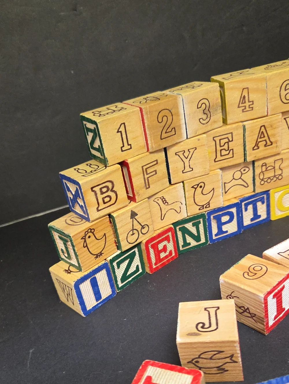 Playskool Letter Wood Blocks 49 Blocksa